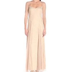 NEW Brianna Illusion Sleeve Long Beaded Gown 10